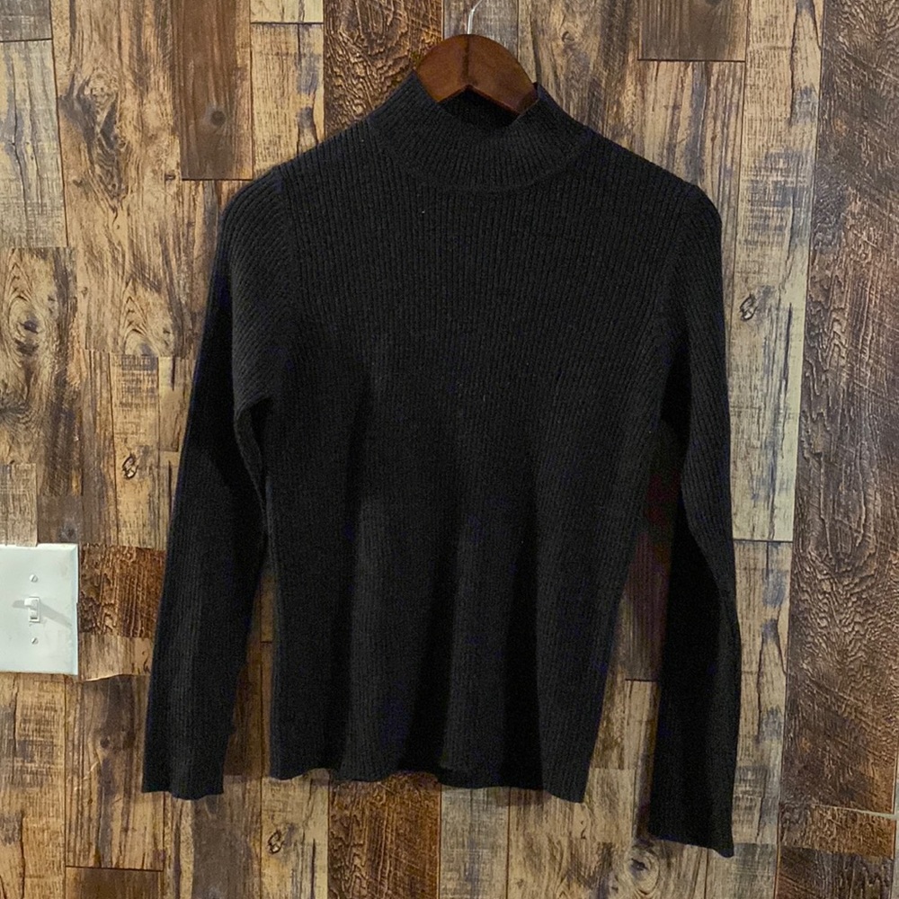 The American Petite by Lord & Taylor Extra fine 100% Merino Wool Black Size S